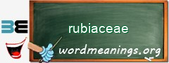 WordMeaning blackboard for rubiaceae